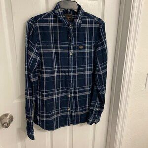 Superdry Men J.P.N. Flannel Work Wear Shirt Mens Plaid Long Sleeve  Size S